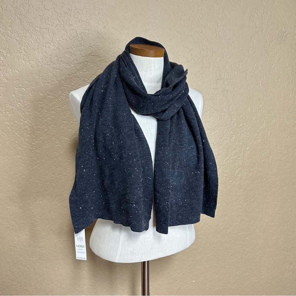 Chico's speckled gray New ribbed sweater scarf extremely soft